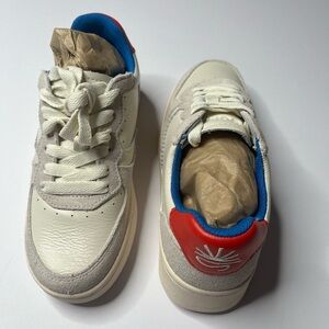 Soludos Cream and Red Sneakers for women size8,5 New with box.